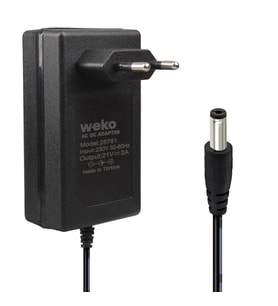 Weko 21 Volt - 2 Amper 5.5*2.5 Mm Uçlu Kırmızı Yeşil Ledli Priz Tipi Şarjlı Matkap Adaptörü