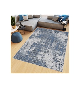Rovigo Home Dijital Baskı Yıkanabilir Kaymaz Taban Salon Halısı RVG0451 (Mavi)