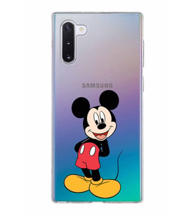Samsung Galaxy Note 10 Kapak Mickey Mouse Tasarımlı Şeffaf Silikon Kılıf