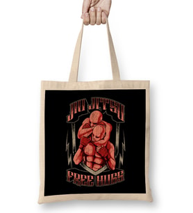 Jiu Jitsu Free Hugs Funny BJJ Pun Martial Arts Bez Çanta Uzun Saplı