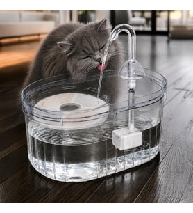 Şeffaf Otomatik Kedi Su Pınarı 2,3 L – Filtreli Ultra Sessiz Kedi Su Çeşmesi USB Bağlantılı