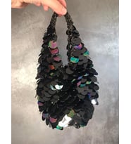 Pullu Siyah Portföy Pul Payet Clutch Siyah Pullu Parlak El Çantası Siyah Abiye Çanta (Siyah-Gold)