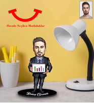 Kişiye Özel Öğretmen Karikatürlü 3mm Şeffaf Pleksi Akrilik Biblo Bay-9