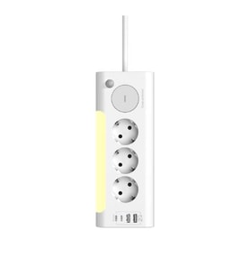 S-link PRZ06 3 Soketli 2 USB 2 TYPE-C PD20 2M 306 Joule Tam Bakır Kablolu Beyaz Akım Korumalı Priz