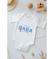 %100 Pamuk Babalar Günü Bebek Body Zıbın (Beyaz)