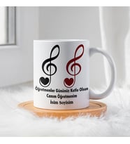 Öğretmenler Günü İçin Kişiye Özel Porselen Kupa Bardak - BY-KP-0000309 (Beyaz)