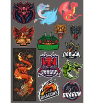 Dragon Ejderaha Sticker -3 13 Parça Telefon, Tablet, Defter, Laptop Sticker