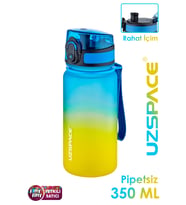 Uzspace 350 ML Pipetsiz Çift Renk Softtouch Tritan Çocuk Su Matarası -FFCOL350MLUZS