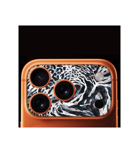 iPhone 17 Pro Max Tam Kaplayan Kamera Çerçeve Koruyucu Desenli Baskılı - SULU BOYA ZEBRA