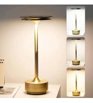 Eskitme Gold Kasa Dokunmatik Şarjlı Masa Lambası – 3 Renk Işık Modlu, LED Aydınlatmalı, Modern &amp;amp; Dekoratif Abajur (5690)