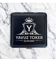 Gravürlü İsme Özel Metal Siyah Sigara Tabakası