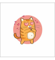 Kalpli Kedi Sticker Duvar Sticker 25x25 CM