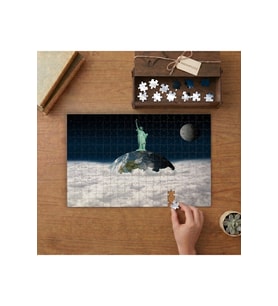Fantastik Dünya Özgürlük Heykeli Tasarımı 240 parça Ahşap Puzzle Ahşap Kutuda MP00424