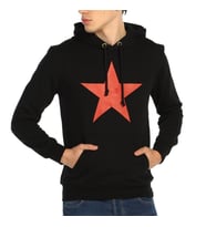 Bant Giyim - Kızılyıldız Siyah Kapşonlu Erkek Sweatshirt Hoodie