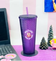 Sütü Çilekli Seni Sürekli Star Sky Kristal Desenli Pipetli Bardak 750Ml Mor …