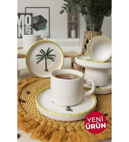 Keramika Palmiye Stackable Çay Takımı 12 Parça 6 Kişilik 22642