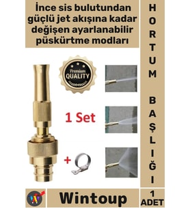 #HortumBaşlığı Bahçe Araba Yıkama Su Jeti Nozul Aparatı Ayarlanabilir Yüksek Basınçlı Hortum Başlığı