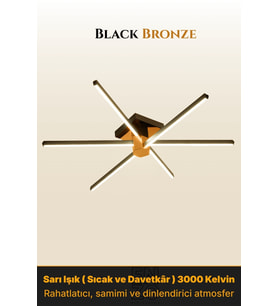 Nova 6 Bronz LED Tavan Avize – Kumandalı Dim Edilebilir – Aşağı Işık