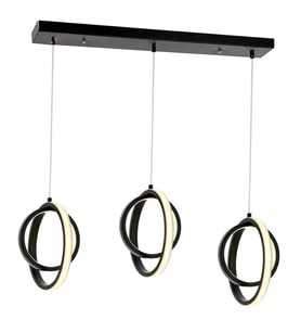 Eray Aydınlatma 1909-3 Siyah Sıralı 3 lü Led Avize