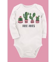 Organik Baskılı Pamuklu Unisex Bebek Body UZUNKOLE57