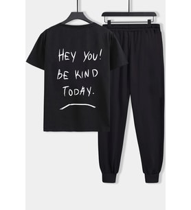 Unisex Hey You 2'li Eşofman Takımı (Siyah)