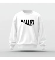 Ballet Tasarım Baskılı Basic Sweatshirt (Beyaz)