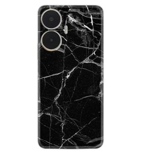 Realme C55 Kılıf Resimli Desenli Baskılı Silikon Fragile Black Mermer 1378