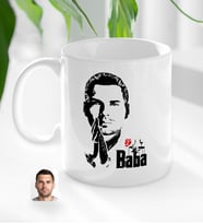 BK Gift Kişiye Özel Babalar Günü Hediyesi Godfather Baba Tasarımlı Kupa Bardak-1 (Beyaz)