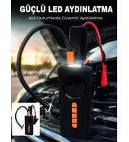 Dijital Lastik Şişirme Kompresörü Akü Takviye Powerbank LED Aydınlatmalı Acil Durum Cihazı