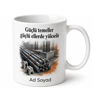 İnşaat Demir Ustasına Demir Bağlama Paspayı Güçlü Temel Kupa Bardak Hediye