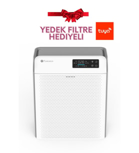 Pure Flat Hava Temizleme Cihazı, Iyonizer, Uv, Wi-fi, Yedek Hepa Filtre Hediyeli (Beyaz)