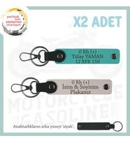 Yol Arkadaşlarına Özel, İsim Plaka ve 0 Rh (+) Kan Grubu  2'li Anahtarlık Takım, Pudra-K Turkuaz-Syh (Çok Renkli)