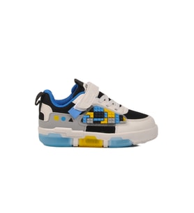 Gri Cırtlı Işıklı Unisex Çocuk Spor Ayakkabı Legos P (Siyah - Beyaz)