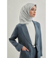Floş Pamuk Eşarp 2 (Gümüş)