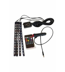 12 Ledli RGB Işıklı Araç Içi Ayak Altı Led Oto Ampul Kumandalı 7 Renk