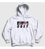 Presmono Unisex Beyaz Obey Lelouch Anime Code Geass Kapüşonlu Sweatshirt 512857tt