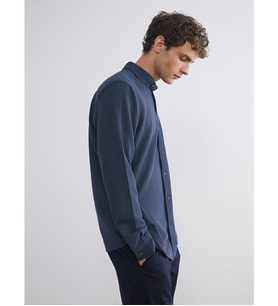 LCW Vision Petrol Slim Fit Uzun Kollu Erkek Dokulu Gömlek