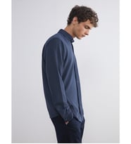 LCW Vision Petrol Slim Fit Uzun Kollu Erkek Dokulu Gömlek