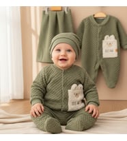 ERKEK BEBEK JAKARLI WELSOFT  TULUM ZIBIN BERE VE BATTANİYELİ 5 Lİ TAKIM (Haki)