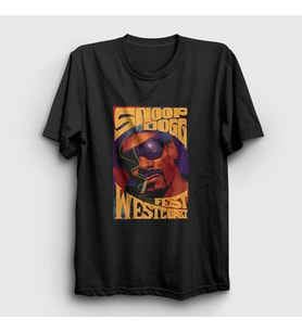 Presmono Unisex Siyah Snoop Dogg Fest Westcoast T-Shirt 422320tt