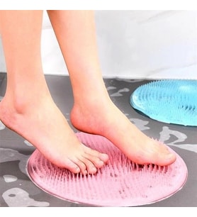 Silikon Fırçalı Banyo Masaj Matı ve Ayaklar için Topuk Masaj Paspası (5545)