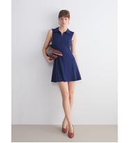 LCWAIKIKI Classic Lacivert Polo Yaka A Kesim Mini Elbise