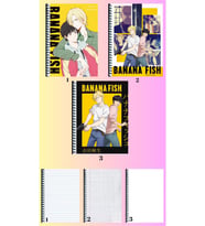 Banana fishA4 defter 3 adet çizgili + kareli + çizgisiz büyük boy 21*29 cm süper set