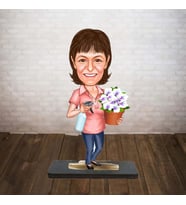 KİŞİYE ÖZEL KARİKATÜR çiçekli anne BİBLOSU