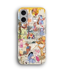 iPhone 16 Uyumlu Winnie The Pooh Desenli Şeffaf Telefon Kılıfı