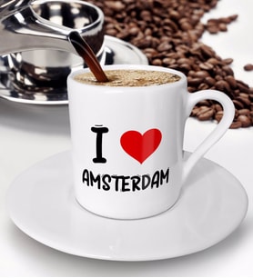 BK Gift I Love Amsterdam Tasarımlı Türk Kahvesi Fincanı - Model 1