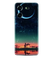 Tecno Pova 5 Kılıf Silikon Desen Özel Seri Ay ve Kız 1720