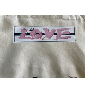 18X4 CM ÜTÜ İLE YAPIŞAN LOVE YAZILI BASKI TRANSFER BASKI TİŞÖRT BASKI ARMA