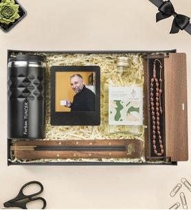 Premium Kuka Tesbih,Tütsü,Kolonya,Termos Ve Fotoğraflı Çerçeve Hediye Seti