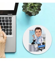 Kişiye Özel Karikatürlü Erkek Veteriner Doktor Mousepad